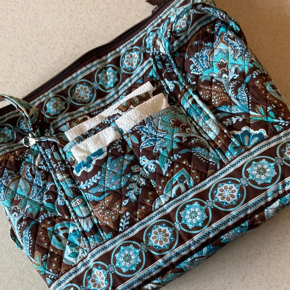 Vera Bradley Java Blue Tote Bag Made in USA - Picture 14 of 16